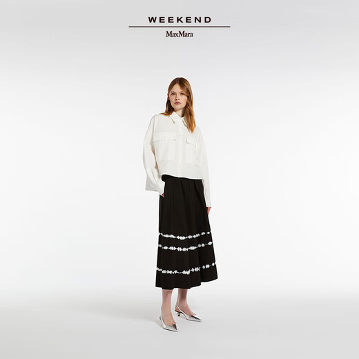 
Weekend Max Mara [Zhenxuan Huixiang] Spring and Summer Women's Patch Pocket Cotton Poplin Shirt 5111014106 White 36