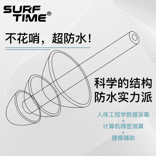 Langqi (SURFTIME) children's swimming earplugs waterproof and anti-otitis media silicone earplugs for baby bathing to prevent ear water ingress pink earplugs and nose clip set