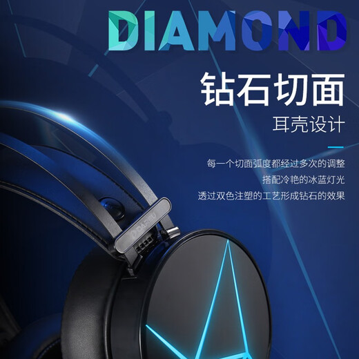 Daeryou EH722 Kopf montiert 7.1 Kanal-Gaming-Headsets, E-Sport-Headsets, Hühnerohrhörer (verkabelte Computer-Headsets, Pubs, außerhalb des Headsets) EH722 Black RGB Version-7.1 Kanal-Eingangs USB