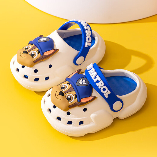 Wangwang team made great contributions to children's hole shoes boys and girls Wangwang team new summer anti-slip home baby children sandals white Aqi 3657 16 inner length 16cm