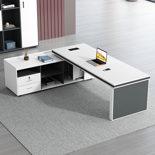 Tiju President Boss Desk Simple Modern Manager Supervisor Desk and Chair Combination Executive Desk Office Furniture Computer Desk and Chair 1.6 Meter Boss Desk + Side Cabinet Right Side Cabinet