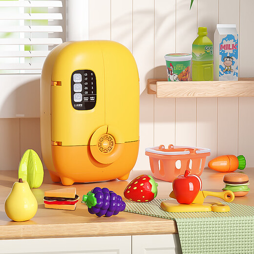 
Mailipo MAILIPOX Playing House Kitchen Toys Girls Aged 3 to 6 years old simulated refrigerator large fruits and chewed Le Children's Day gift