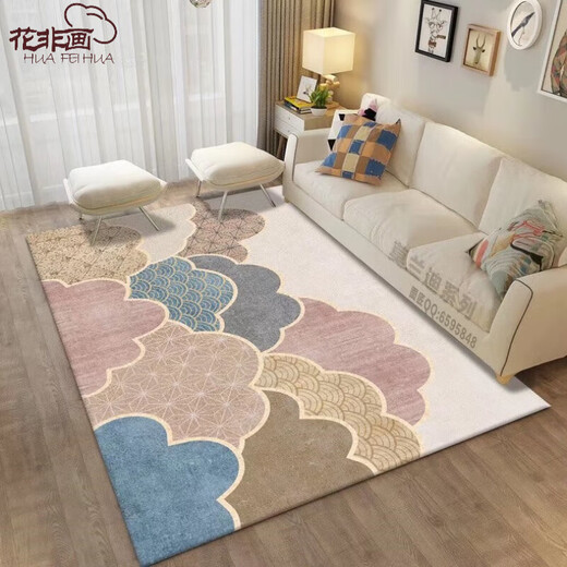 Hua Feihua light luxury large living room carpet coffee table mat bedroom large area mat entrance corridor door light luxury-14 80*120 cm