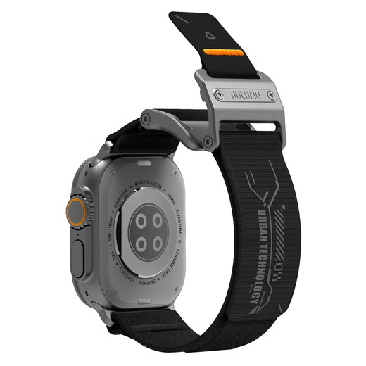 MR.MULL星图aulumu苹果手表带运动尼龙魔术贴金属磁力不锈钢扣ultra49mm回环iwatch1278se9男10透气iPhone aulumu魔术贴表带（银色扣） 49mm（ultra1/