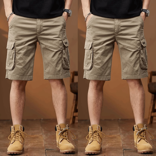 Lingkaqi American Retro Trendy Brand Tooling Shorts für Männer losen 2024 Sommer Neues Mehrfach-T-Fünf-Punkte-Hosen Casual Mid-Pant