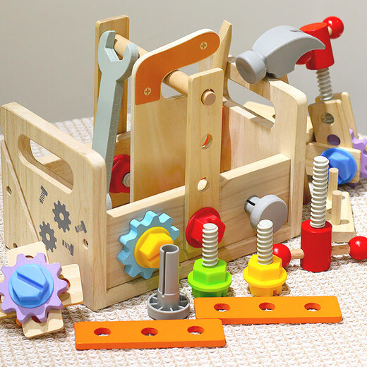 Tatanice Kinderschrauben Spielzeug Holz große Partikel Bausteine ​​Schrauben Reparaturwerkzeugkasten Junge Öffnet Scherze des Schüler Tag