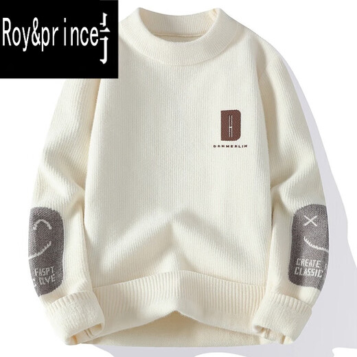 Prince Roy / Roy / Prince Sweater Men's Round Coul Plus Velvet Tapover Base Shirt Trendy Brand Brand Sweater Veste Men's's Pull R691 Gris foncé plus Velvet XL (environ 125-140 Jin [Jin est égal à 0,5 kg] peut être usé)