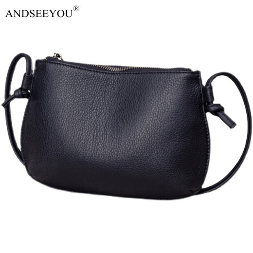 ANDSEEYOU品牌 单肩包女 新款斜挎小包包女小皮包百搭牛皮单肩包女贝壳包 酒红色