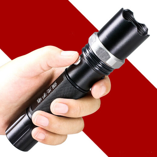 Canzhi strong light flashlight aluminum alloy three-speed zoom rechargeable flashlight home lighting outdoor long-range security flashlight Canzhi lithium battery rechargeable luxury box