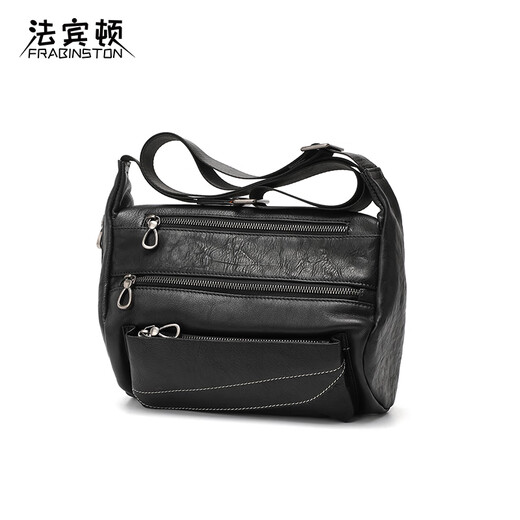 
Fabington FRABINSTON Men's genuine leather shoulder bag Fashion casual versatile crossbody bag Retro multifunctional simple trend Korean mobile phone bag Genuine leather shoulder bag 9738