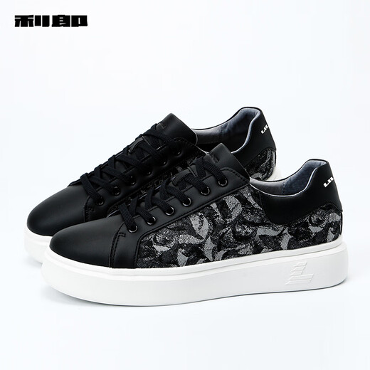 
Lilang official casual board shoes men's splicing jacquard design personalized fashionable lightweight men's casual shoes black and white/G4QXL702 batch 2 41