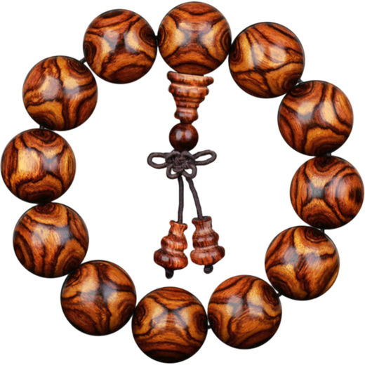 海南黄花梨手串2.0 老料鬼脸鬼眼油梨老料佛珠手链男女情侣款念珠 鬼眼25mm10颗