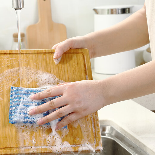 Jiajie excellent product dishwashing sponge, scouring pad, rag, decontamination dishcloth, kitchen supplies, pot scrubber, color striped gold scouring pad, 6 pieces