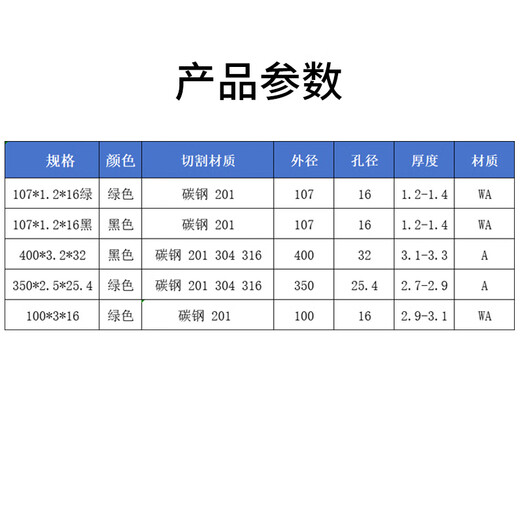 Work partner sharp industrial stainless steel double mesh metal cutting disc 107*1.2*16mm green 50 pieces angle grinder grinding wheel disc