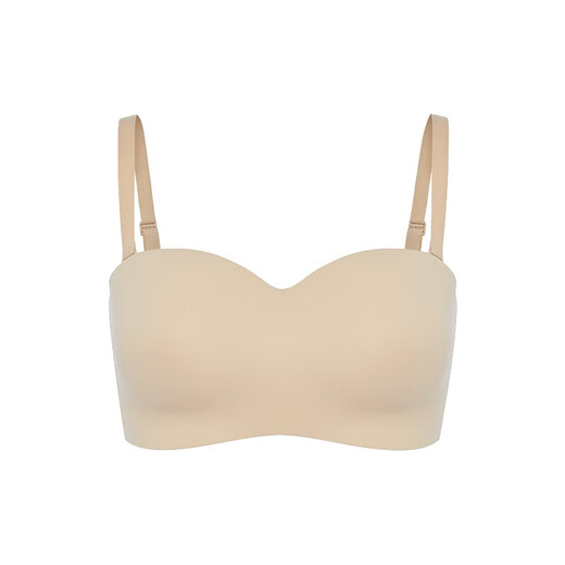 Ubras strapless big breast underwear for women, invisible, seamless tube top, no rims, anti-exposure, thin breasts, non-slip, nude skin tone - fixed cup S