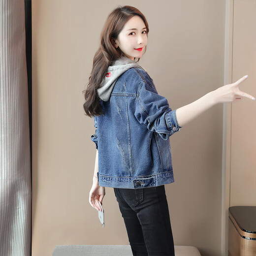 Cypress House con capucha chaqueta de mezclilla corta para mujeres 2025 Ropa de otoño Nuevo estilo maduro de estilo Dos piezas