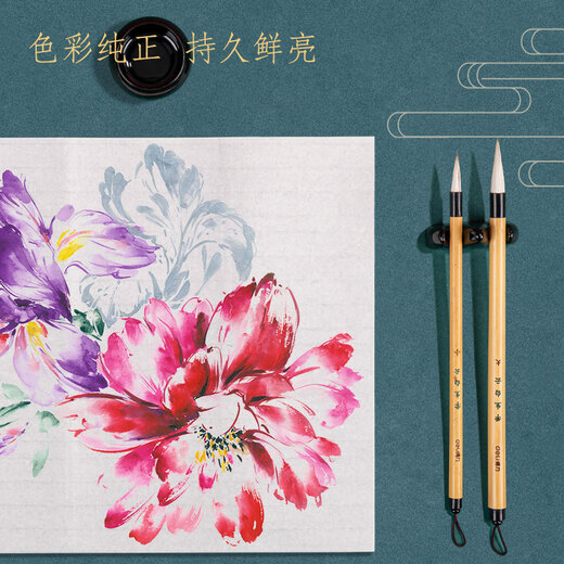 Deli Chinese painting pigment 18 colors 5ml Chinese painting ink painting landscape painting four treasures of study professional art painting colored Chinese painting set 73865-18
