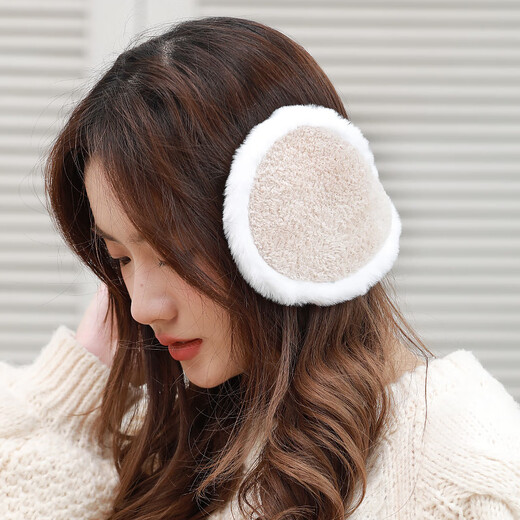 GLO-STORY ear cups, plush men and women wear warm riding ears, cover ear warm ear protection bags, MET944142 white + rice