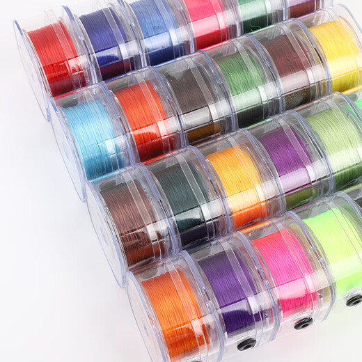 Minamiuri flat silk elastic cord bracelet elastic cord elastic cord Wenwan cord thread bracelet elastic cord 0.8mm beaded cord square box flat silk elastic cord - white