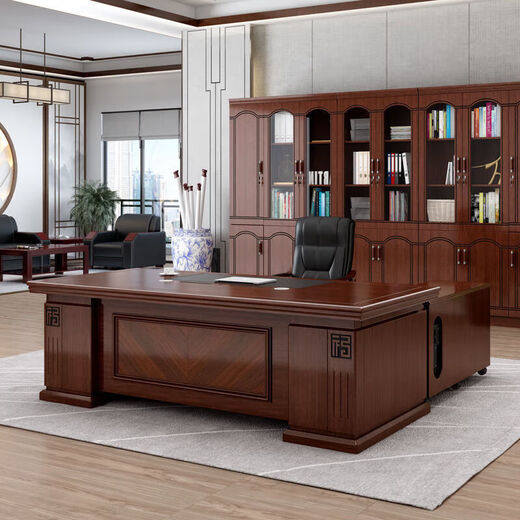 Simple desk boss desk president desk manager desk chairman executive desk single desk and chair combination furniture 826 version straight edge 1.6m single table without sub-cabinet