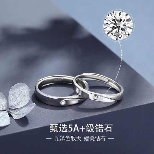 MZMZ platinum couple ring for men and women pt950 platinum diamond ring Valentine's Day birthday gift for boyfriend and girlfriend jewelry light luxury model - single ring (note male/female order)