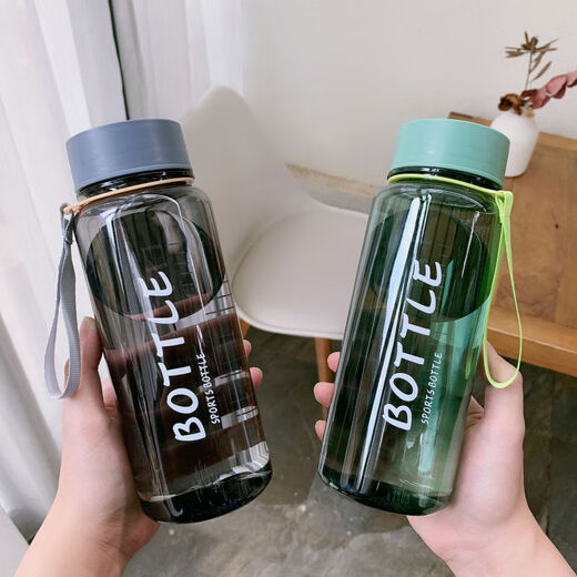 Meng Kuan plastic water cup large capacity sports male and female students anti-fall and heat-resistant summer portable tea cup with filter kettle NK-9573 black 1000ml cup