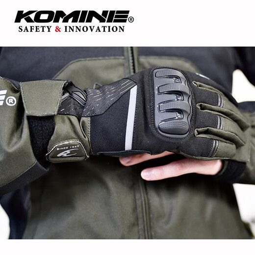 Komine Sicherheit/Innovation Motorrad mit samtiges Wasserdurchdringungshandschuhen mit langem Handgelenk für Männer und Frauen GK-846 Rock Limette L.