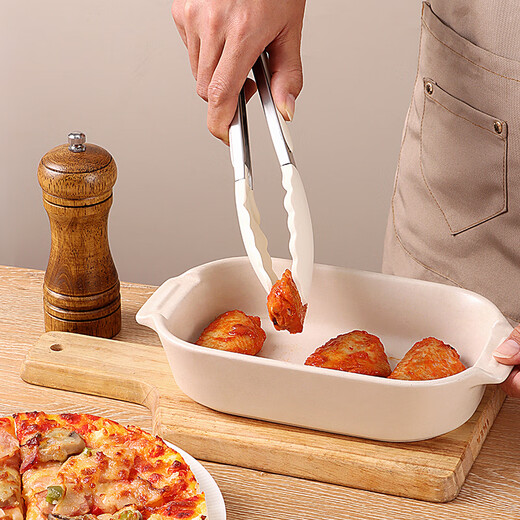 Baijie stainless steel silicone food clip steak clip barbecue clip kitchen fried steak clip barbecue clip