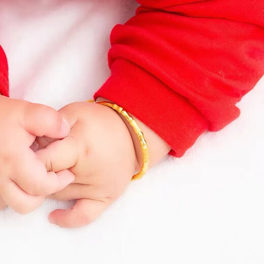 Manshuai Baby Bracelet Gold Bamboo Joint Bracelet 3d Bracelet en or dur Gol 999 Baby Full Moon Bracelet complet Childre