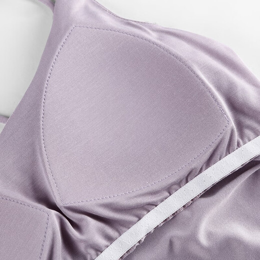 Pajama de sospecho de Fenten para mujeres en verano, delgada sensación de fresco de seda de hielo, se puede usar en el exterior, almohadilla de cofre con cuello V integrada para ropa para el hogar 724 lilas púrpura [correa de hombro]