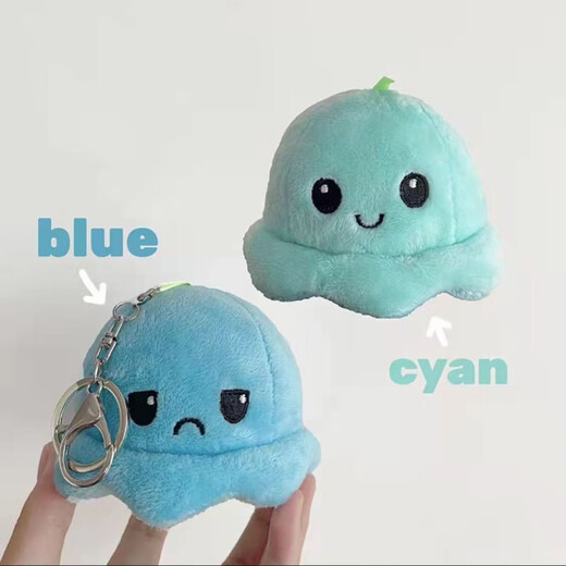 
Cute expression cartoon flip face change octopus pendant student couple gift plush doll octopus keychain black grey