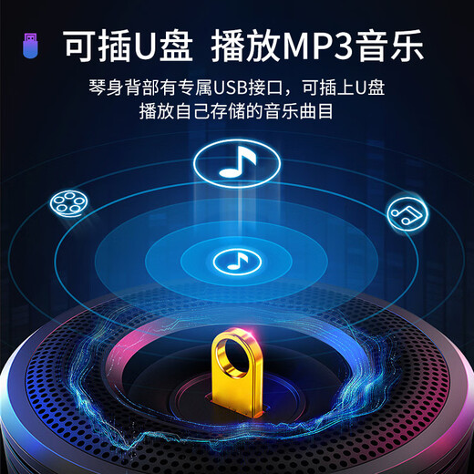 MEIRKERGR MK-821 piano key multi-function intelligent 61 key electronic piano children's beginner musical instrument connection USB disk + stand gift bag