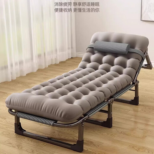 Lit pliant et chaise de salon portable un lit simple bureau déjeuner pause napte lit lit accompagnant lit simple lit de camp lit de maison lit 170-56 [18 tube 56 lit noir] résilient sans tête