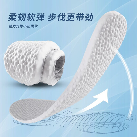 IQGD sports insoles for men and women, deodorant, breathable, shock-absorbing, soft elastic, military training PU high elastic - Sports Black 41-42