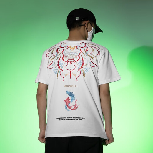 2024 T-shirt de coton pur à la mode pur et à manches courtes à manches courtes de style chinois pour hommes de style chinois PHOENIX BROIDEMBRÉE À LA SIME DE LA SIMEAGE DE LA SIME DE LA SIMEAGE 681 (155-170jin [Jin est égal à 0,5 kg]))).