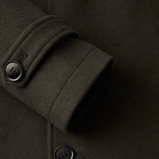 Sieben Marke Wollmantel Herren mitten in 2025 Frühling Neues dickes Geschäft Casual Lighrohr Wollmantel Männer Militärgrün [mit Wolle, großer Revers] XL 180/96A