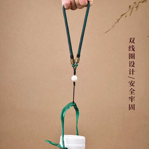 Dipur short mobile phone lanyard hanging on the wrist hand-woven anti-fall bodhi lotus retro style mobile phone chain pendant anti-lost rope [burgundy]