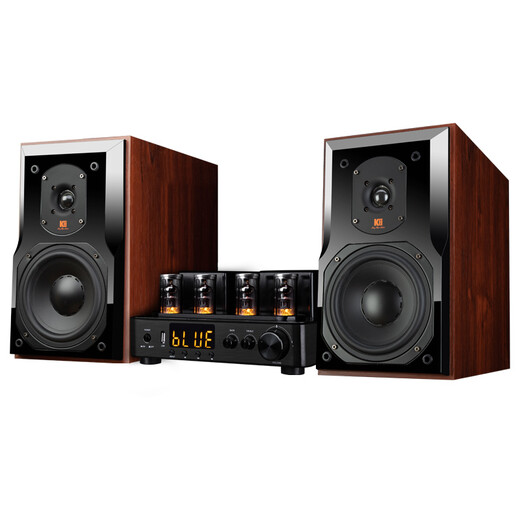 
KINGHOPE Junhao Voice A-2 Mini Combination Audio HIFI Fever Electronic Tube Double Ring Bullet Machine Set Amplifier Audio Bluetooth USB Drive Home Desktop Speaker Audio (6.5 inches) Black 80S+108