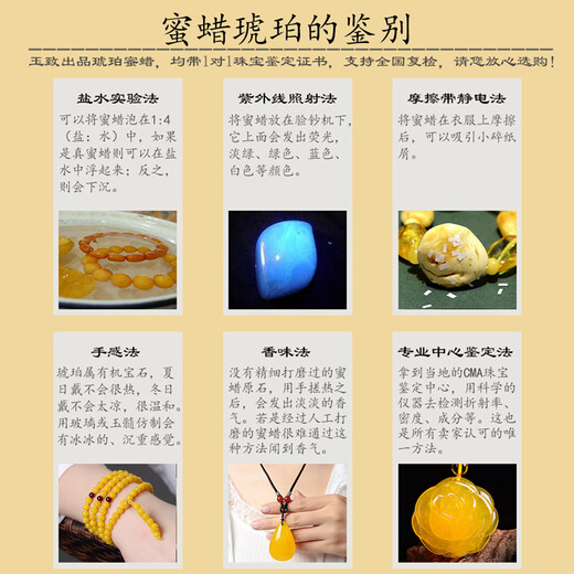 Yuzhi Natural Raw Mineral Russian Beeswax Bracelet Chicken Fat Yellow Amber Bracelet for Men and Women with Certificate Standard Female Style 9-10g Hand Circumference 15cm