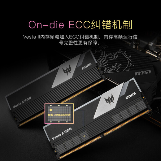 Acer PREDATOR 32G (16G 2) set DDR5 6000 frequency desktop memory stick Vesta II glare starship RGB light strip (C30) Shi Yaohei AI computer accessories