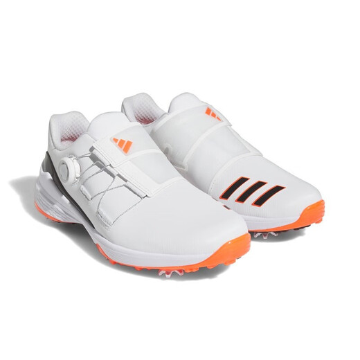 阿迪达斯 （adidas）高尔夫球鞋男士ZG23系列新款时尚轻量防侧滑防泼水BOA舒适运动鞋 GY9716 白/一号黑/半荧光红 44 （UK9.5）
