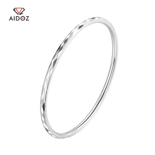 Aido diamond platinum bracelet pt950 platinum ring bracelet women's boutique semi-solid round thin bracelet inner diameter 52mm weight 10.46g thick about 3mm