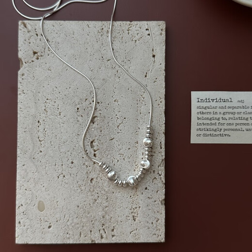 S925 sterling silver Korean version niche design starry sky multi-wear pull-out snake bone necklace Korean version Korean sweater chain 38TL31 925 silver