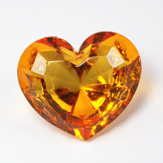 Lingchuan acrylic non-porous transparent heart-shaped gemstone toy children's ornaments sugar pusher to catch crystal birthday reward gift 5cm deep pink love heart ornaments