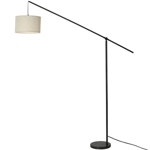 Floor-standing lamp eye protection lamp full spectrum vertical desk lamp piano lamp bedroom fishing lamp sofa living room atmosphere light 1047 hemp lampshade + 12W remote control lamp