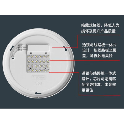 Foshan Lighting (FSL) LED induction ceiling light microwave radar human body induction aisle garage light property 14W white light diameter 23cm microwave radar light control