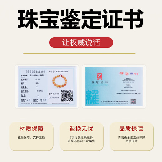 Qingchengshan Presbyopia Wax Bracelet 18k Gold Nanhong Lucky Bracelet Chicken Oil Yellow Transfer Beeswax Jewelry Birthday Gift for Men and Women 18k Gold 14mm Flower Wax Bracelet + Expired