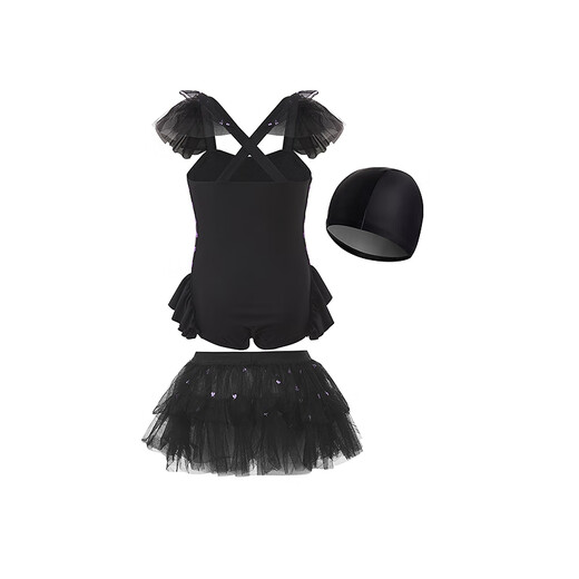 Adore Children's Spring New Product Girls' Cute and Cool Black Swan Coolomi One-piece Swimsuit Set Professional Sunscreen and Chlorine Resistant Swimwear Black Swan Coolomi 120 (34-48Jin Jin equals 0.5kg)