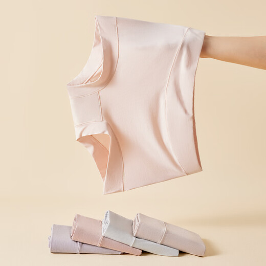 Modale Unterwäsche Frauen Markless Pure Cotton 5A Antibakterielles Schritteiseice Nackte mittelgroße und hohe Taillen 60er Jahre Flat Eck Slips 4 Sets