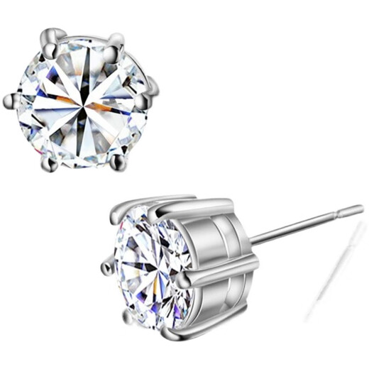 Fat Donglai same style PT950 platinum moissanite earrings diamond earrings for men and women 2024 new trendy white 18k gold 50 cents a pair